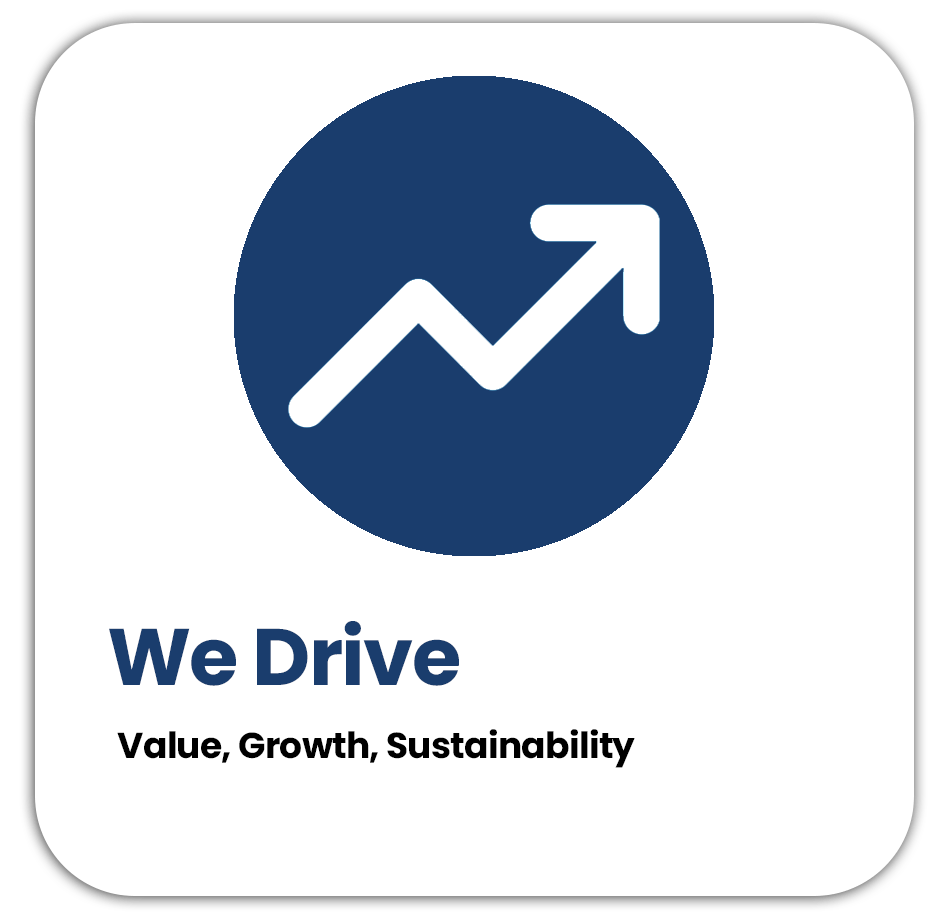 We Drive Value, Growth, Sustainability